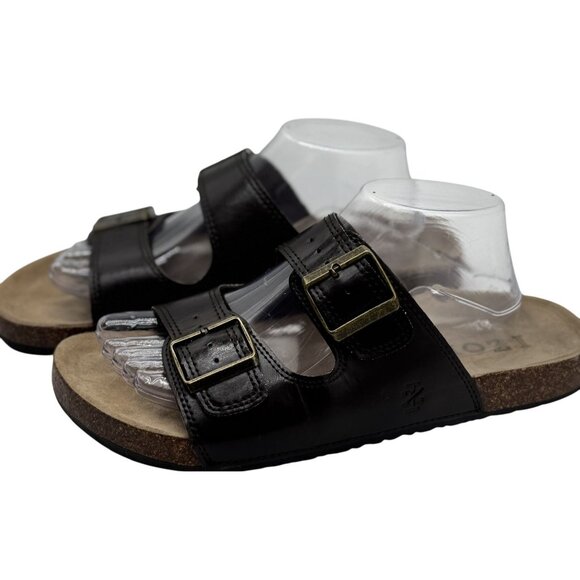 Izod Size 9 Men Nathaniel Black Sandals  Adjustable Buckles & Cushioned Footbed - Picture 6 of 11